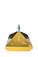 Навершие. Купол на мазар. Золото с орнаментом и декоративным пером серебро. На колонну 39,5 х 39,5 см.