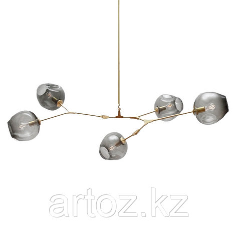 Светильник подвесной Branching Bubble Chandelier - 5 Light (gold-Smoky), фото 2