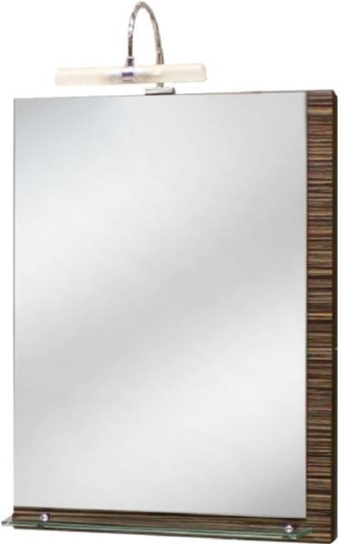 Зеркало Cersanit Zebrano 50 50*70*11 с полочкой, с подсветкой (Y-LU-ZEB-Os) зебрано