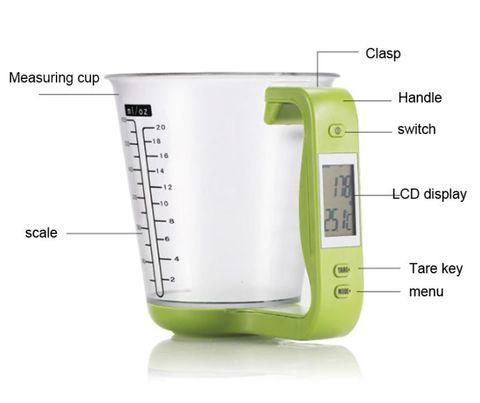 Весы-мерный стакан кухонные электронные 2 в 1 с термометром TOOGOO {600мл, до 1 кг} - фото 8 - id-p91260155