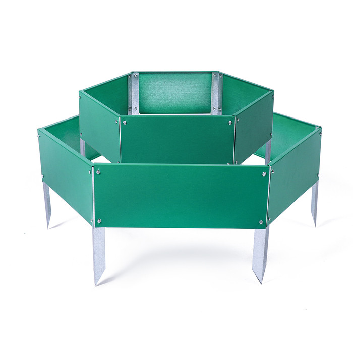 Клумба оцинкованная, 2 яруса, d = 60–80 см, h = 30 см, ярко-зелёная, Greengo