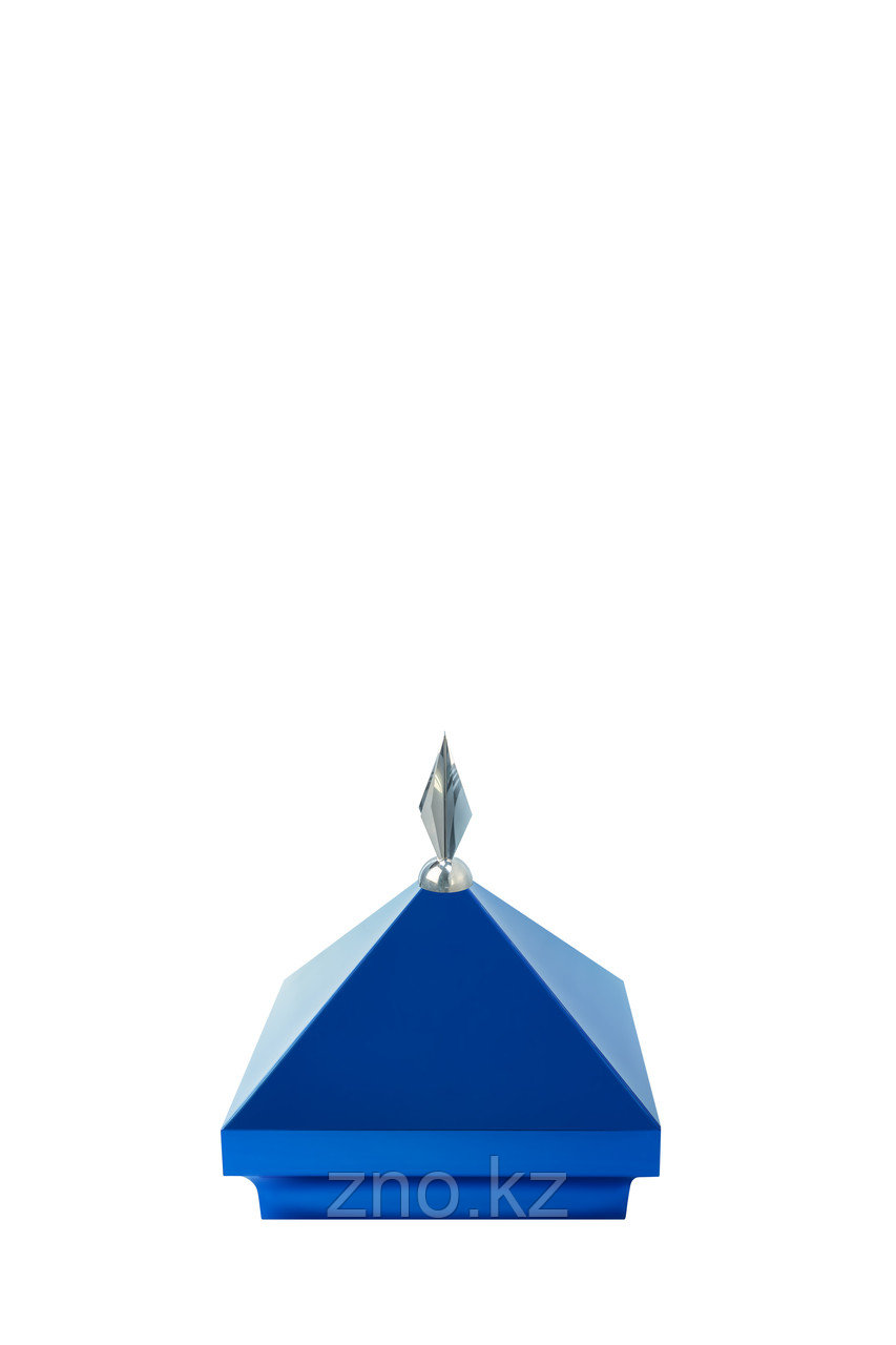 Навершие. Купол на мазар. Цвет синий с декоративным пером серебро. На колонну 25,5 х 25,5 см. - фото 1 - id-p91268361