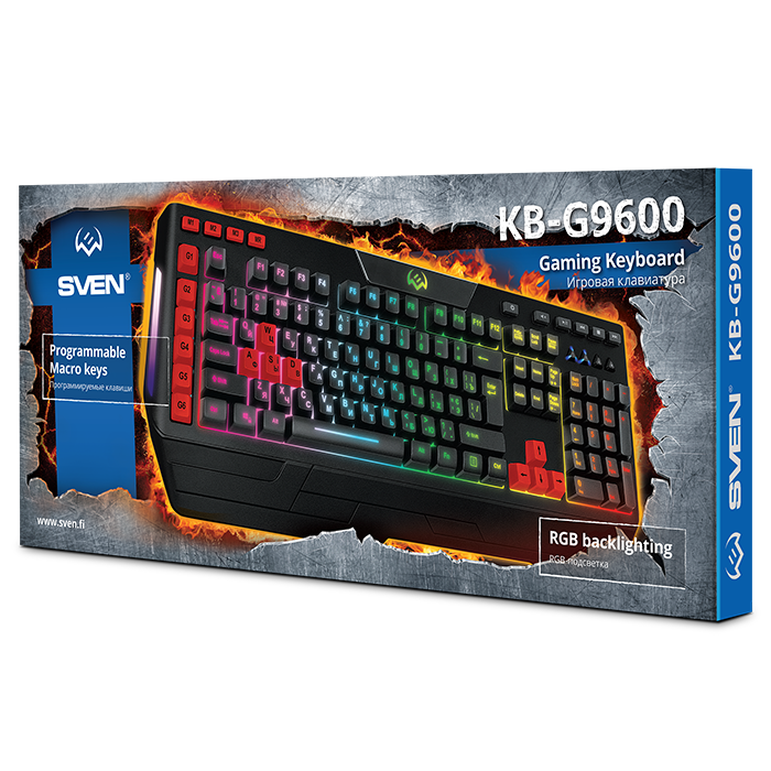 SVEN KB-G9600 Клавиатура игровая проводная мультимедийная с подсветкой, цвет черный - фото 5 - id-p91275416