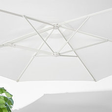 Зонт от солнца с опорой ХЁГЁН Сварто белый 270 см IKEA, ИКЕА, фото 2