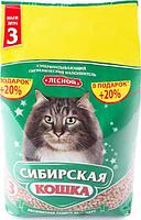 Наполнитель Сибирская Кошка Лесной впитывающий 3 л