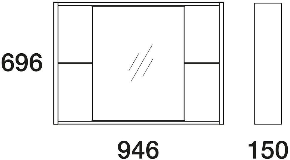 Шкаф зеркальный Уника 100 EDELFORM, белый с дуб гальяно(2-741-45-S) - фото 2 - id-p66107114