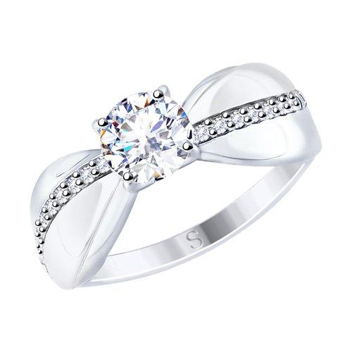 Кольцо SOKOLOV серебро с родием, фианит swarovski 89010107 размеры - 19,5 20 20,5 21 21,5