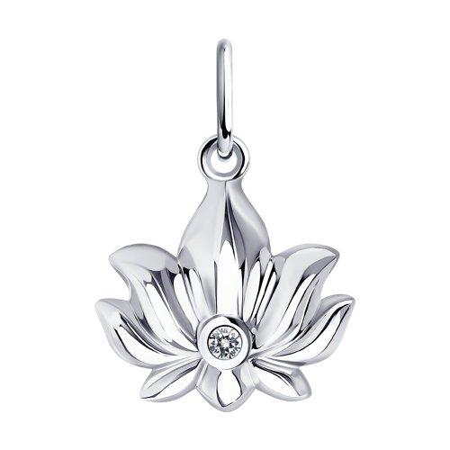 Подвеска DIAMANT ( SOKOLOV ) серебро с родием, фианит 94-130-01096-1