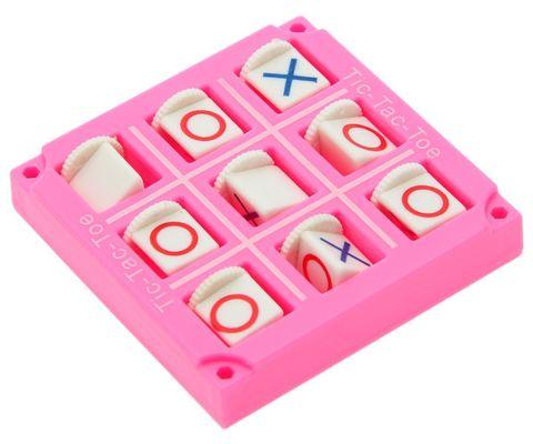 Игра-стратегия на логику карманная «Крестики-нолики» (Розовый)