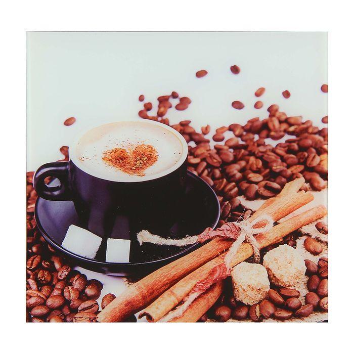 Картина на стекле "Кофейные чувства" 30*30см