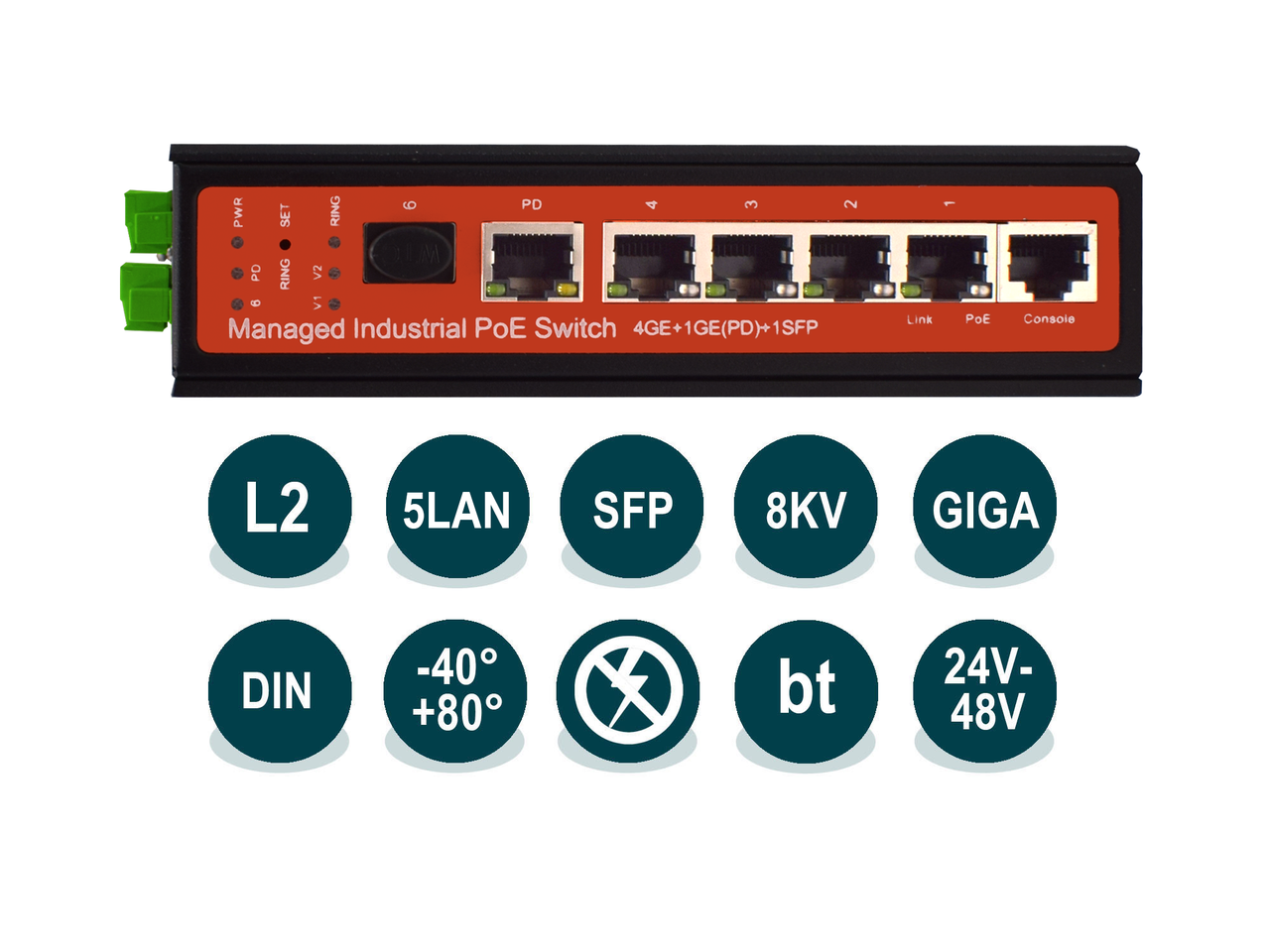 Wi-Tek WI-PMS305GF-I - PoE-коммутатор L2