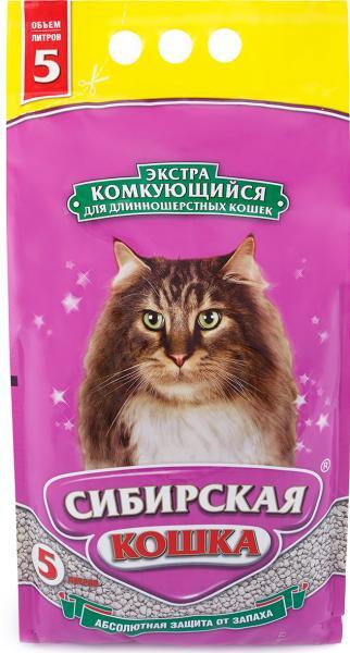 Наполнитель Сибирская Кошка Экстра комкующийся для длинношерстных 5 л, фото 1