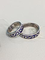 Кольцо национальное / синяя эмаль