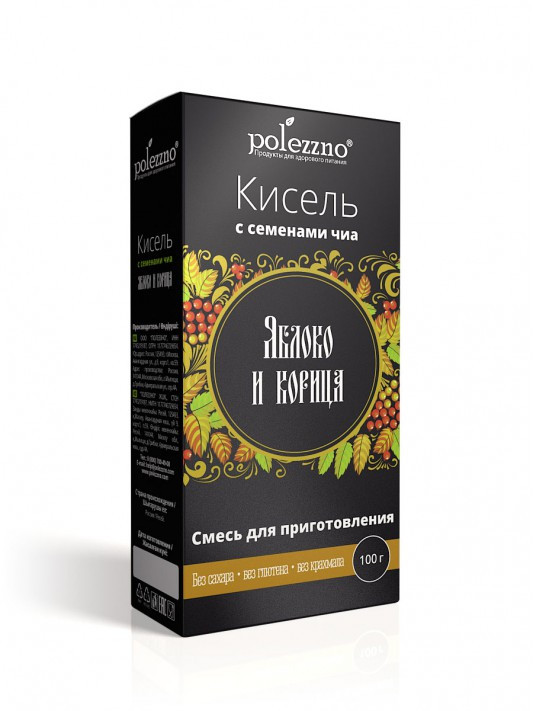 POLEZZNO Кисель с семенами чиа "Яблоко и корица",100 г