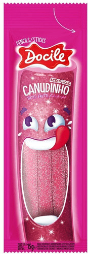 Мармеладные Тутти Фрути в сахаре  Docile Canudihno (12 шт в упаковке) (розовые)