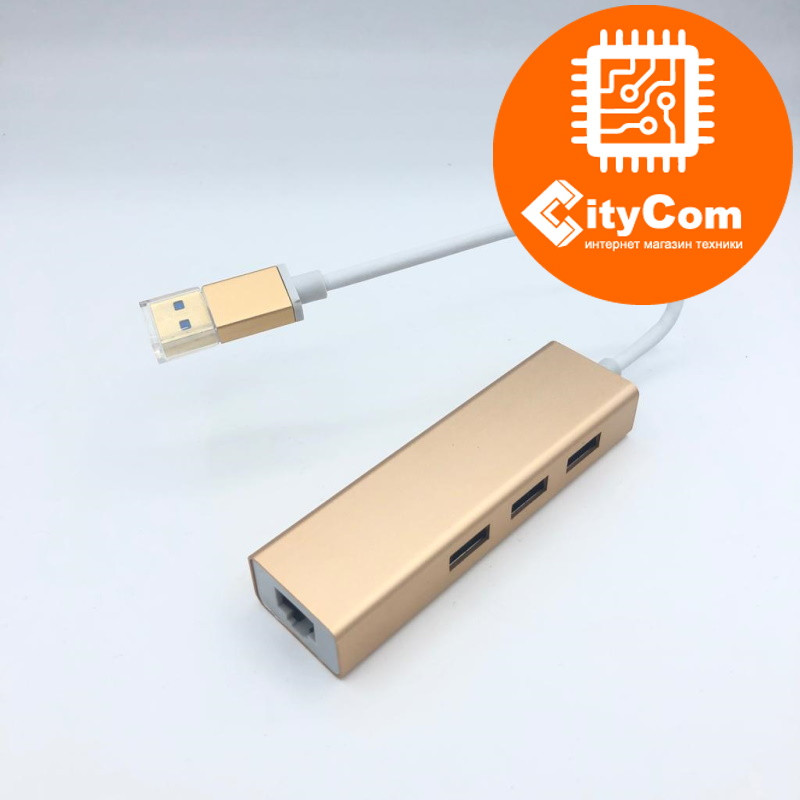 Адаптер (переходник) USB to LAN + USB 2.0 Hub 100Mbit Арт.5701 - фото 1 - id-p91350651