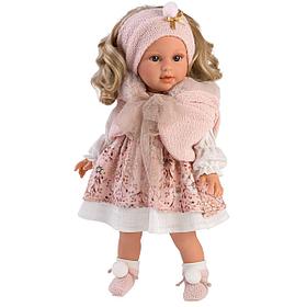 Кукла Llorens Люсия блондинка в розовом манто 40см