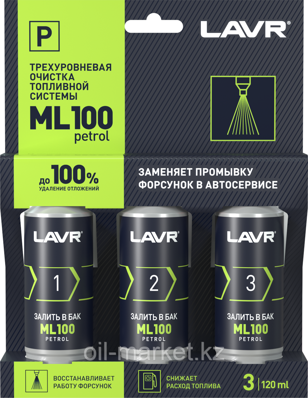 Трехуровневая очистка топливной системы LAVR ML100 Petrol, 120 / 120 / 120 мл - фото 1 - id-p91363037