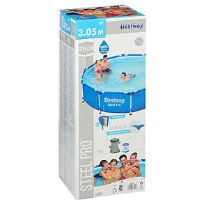 Бассейн каркасный круглый Bestway 305х76 см.(в комплекте: насос с фильтром 220V) 56679, фото 3