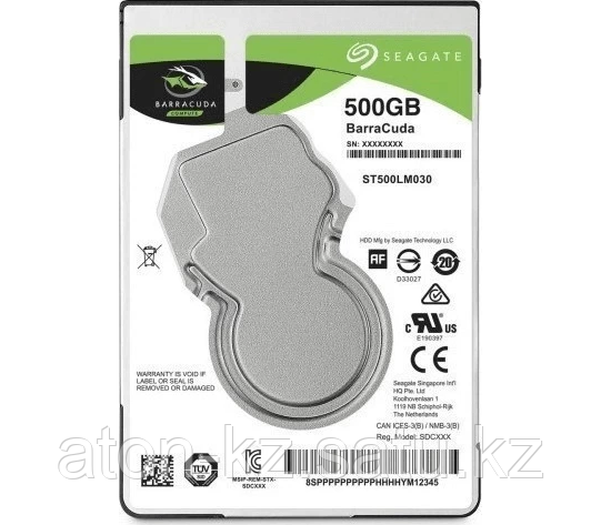 Жесткий диск HDD 500 Gb Seagate Barracuda, 2.5", 128Mb, 7200rpm, SATA III-600, for NB ST500LM030 - фото 1 - id-p90777923