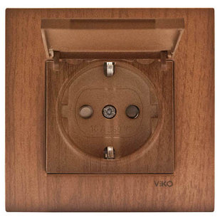 ЭЛЕКТРИЧЕСКИЙ РОЗЕТКА С ЗАЗЕМЛЕНИЕМ И КРЫШКОЙ NOVELLA CEVIZ