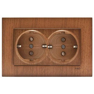 ЭЛЕКТРИЧЕСКИЙ ДВОЙНАЯ РОЗЕТКА С ЗАЩИТНЫМИ ШТОРКАМИ И ЗАЗЕМЛЕНИЕМ NOVELLA CEVIZ