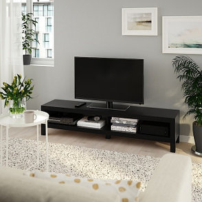Тумба под ТВ ЛАКК черно-коричневый 160x35x36 см ИКЕА, IKEA, фото 2