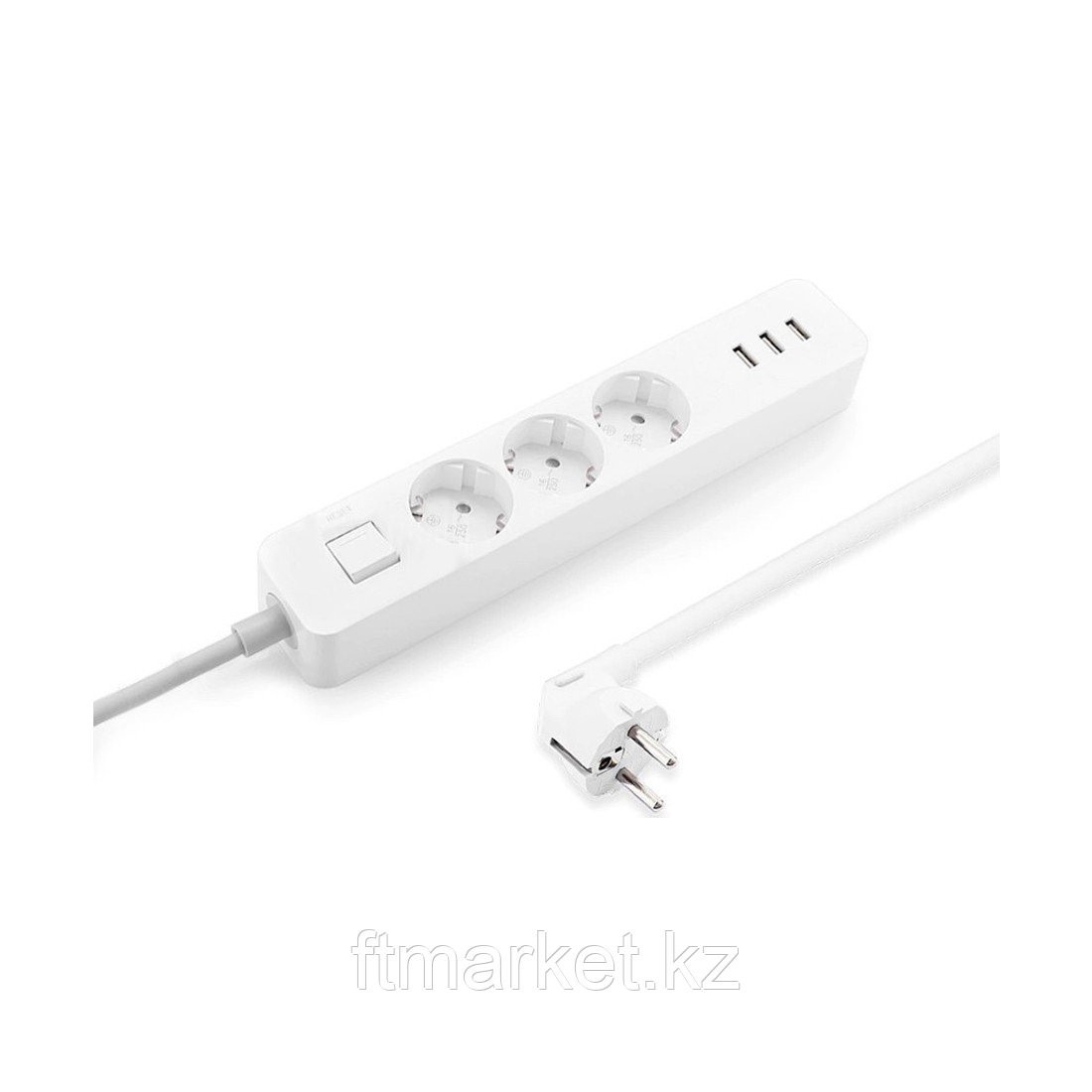 Удлинитель Xiaomi MI (3 розетки+3 USB) EU Белый - фото 1 - id-p83523365