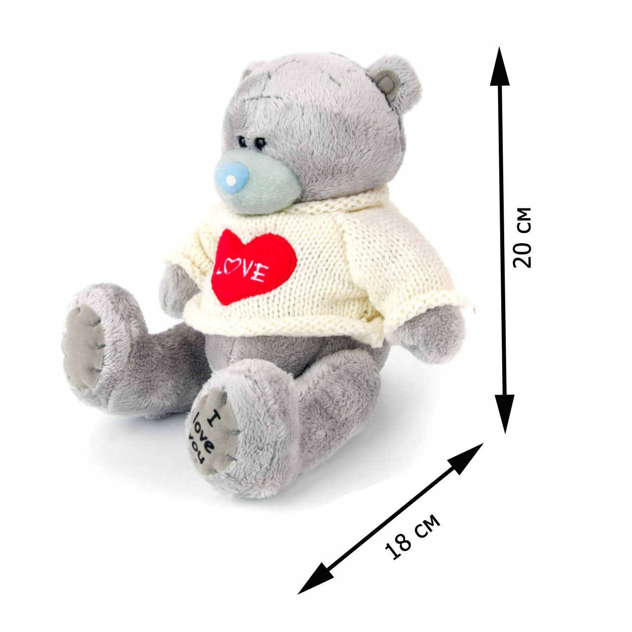 Мягкая игрушка "Мишка Тедди" 20 см в белом свитере - фото 2 - id-p91371322