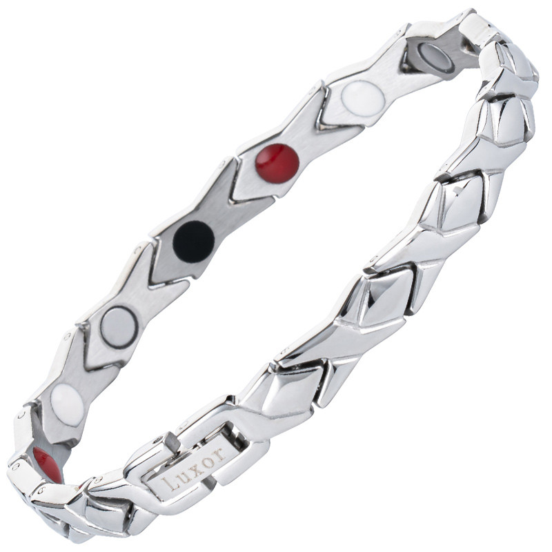 Luxor Соловита Silver стальной лечебный магнитный браслет на руку от давления женский энергетический аксессуар