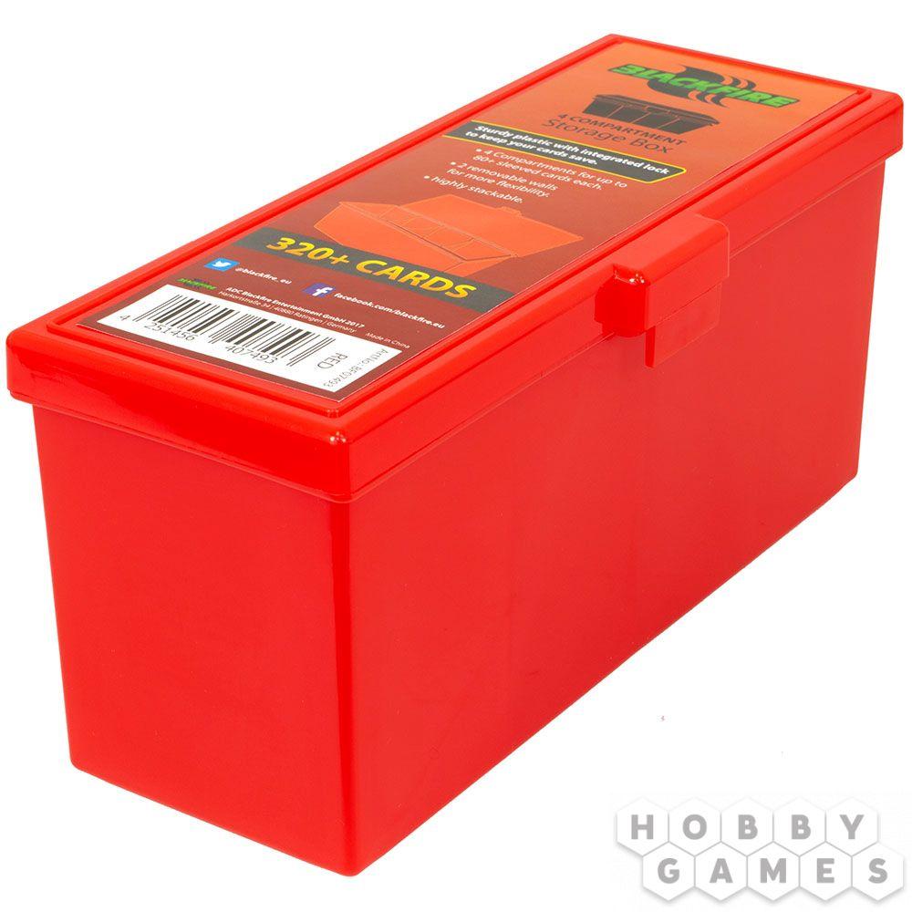 Пластиковая коробочка Blackfire для четырёх колод - Красная (320+)