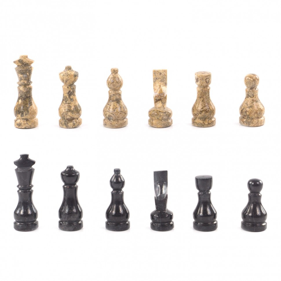 Подарочные шахматы из камня "Дебют" мрамор ракушечник 25х25 см 121658 - фото 5 - id-p91393561
