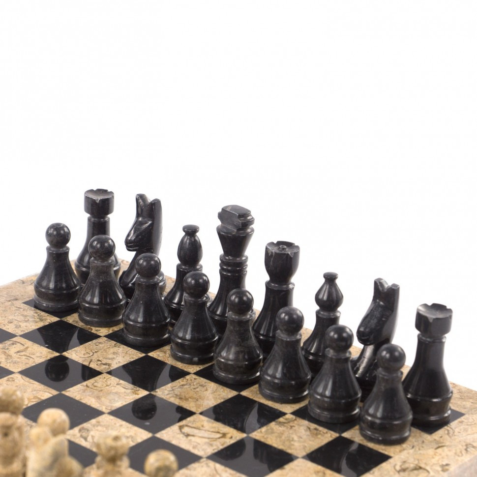 Каменные шахматы "Статус" доска 30х30 см камень ракушечник мрамор 121661 - фото 5 - id-p91393564