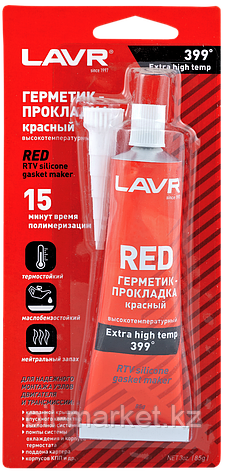 Герметик-прокладка красный высокотемпературный LAVR Red, 85 г, фото 1