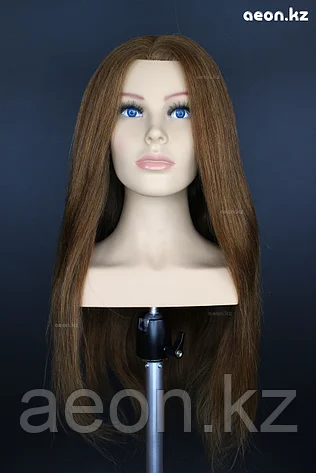 Голова-манекен AEON каштан волос натуральный 100% 60 см