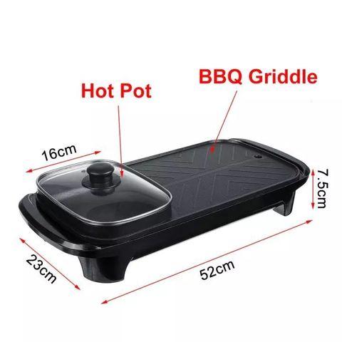 Барбекю-гриль электрический 2-в-1 BBQ Grill + Hot Pot с встроенной кастрюлей - фото 10 - id-p91397632