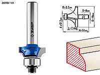 Фреза кромочная калевочная №1, ЗУБР 19 x 7.4 мм, радиус 3.2 мм, по дереву (28701-19)