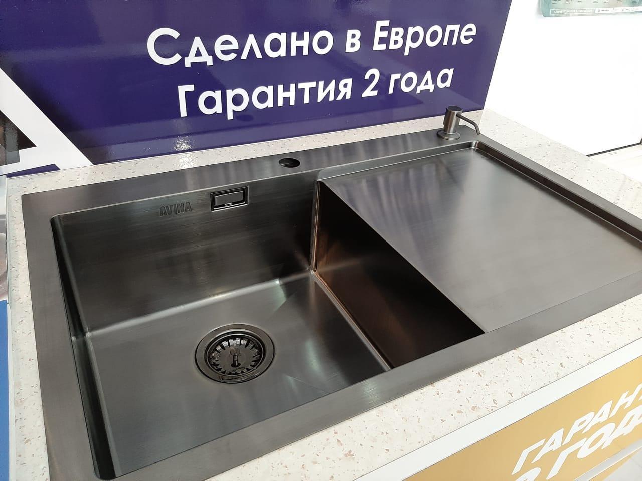 Мойка Avina 78х43 L/R ЧЕРНЫЙ