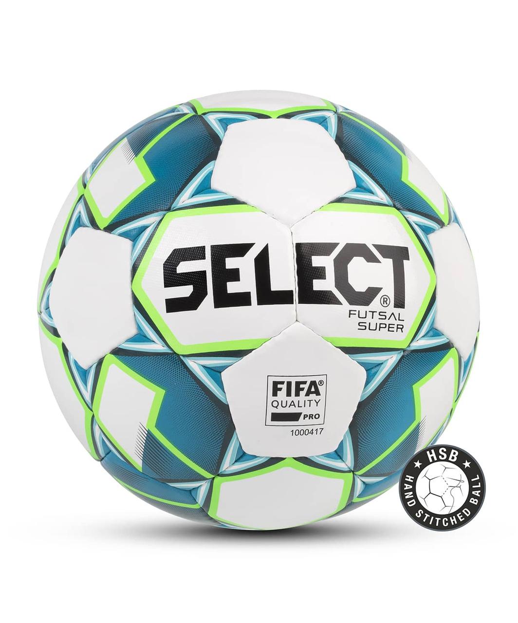 Мяч футзальный FUTSAL SUPER FIFA №4, бел/син/зел Select