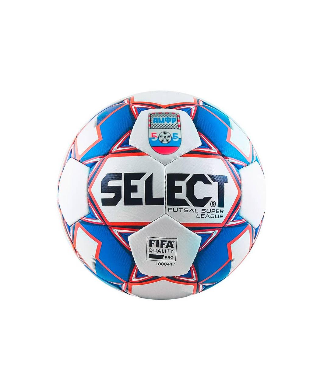 Мяч футзальный SUPER LEAGUE АМФР FIFA №4, бел/син/крас Select