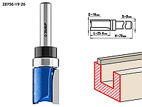 Фреза пазовая прямая с верхним подшипником, ЗУБР 19 x 25.4 мм, хвостовик 8 мм,по дереву (28756-19-26)