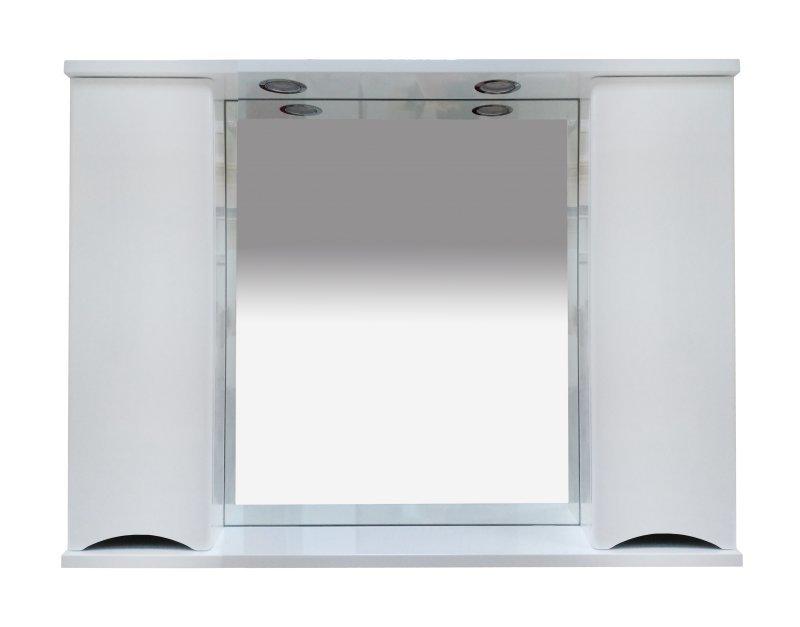 Элвис - 105 Зеркало-шкаф (свет) белая эмаль