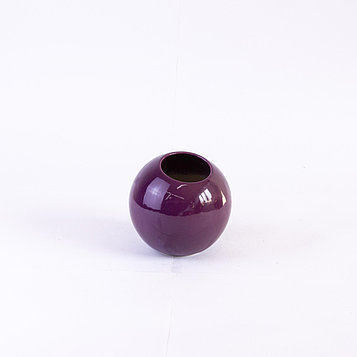 Ваза шар вертикальная Flower Ball из керамики фиолетовая глянцевая
