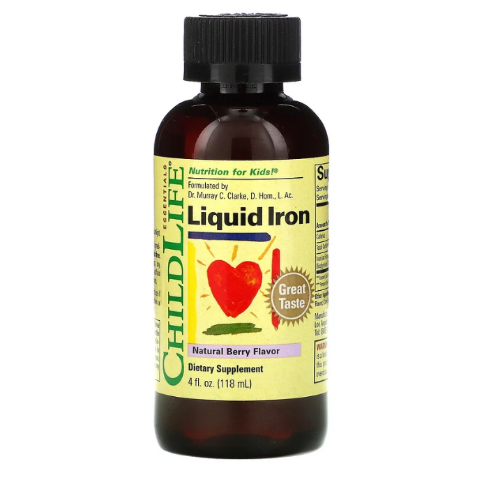 ChildLife, Liquid Iron, с натуральным ягодным вкусом, 118 мл (4 жидк. унции) - фото 1 - id-p91417681