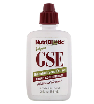 NutriBiotic, веганский экстракт семян грейпфрута GSE, жидкий концентрат, 59 мл (2 жидк. унции)