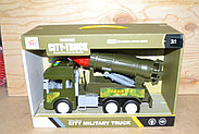 711-1/2 City truck военный трейлер с ракетой 4 функции,звук 34*23см, фото 2