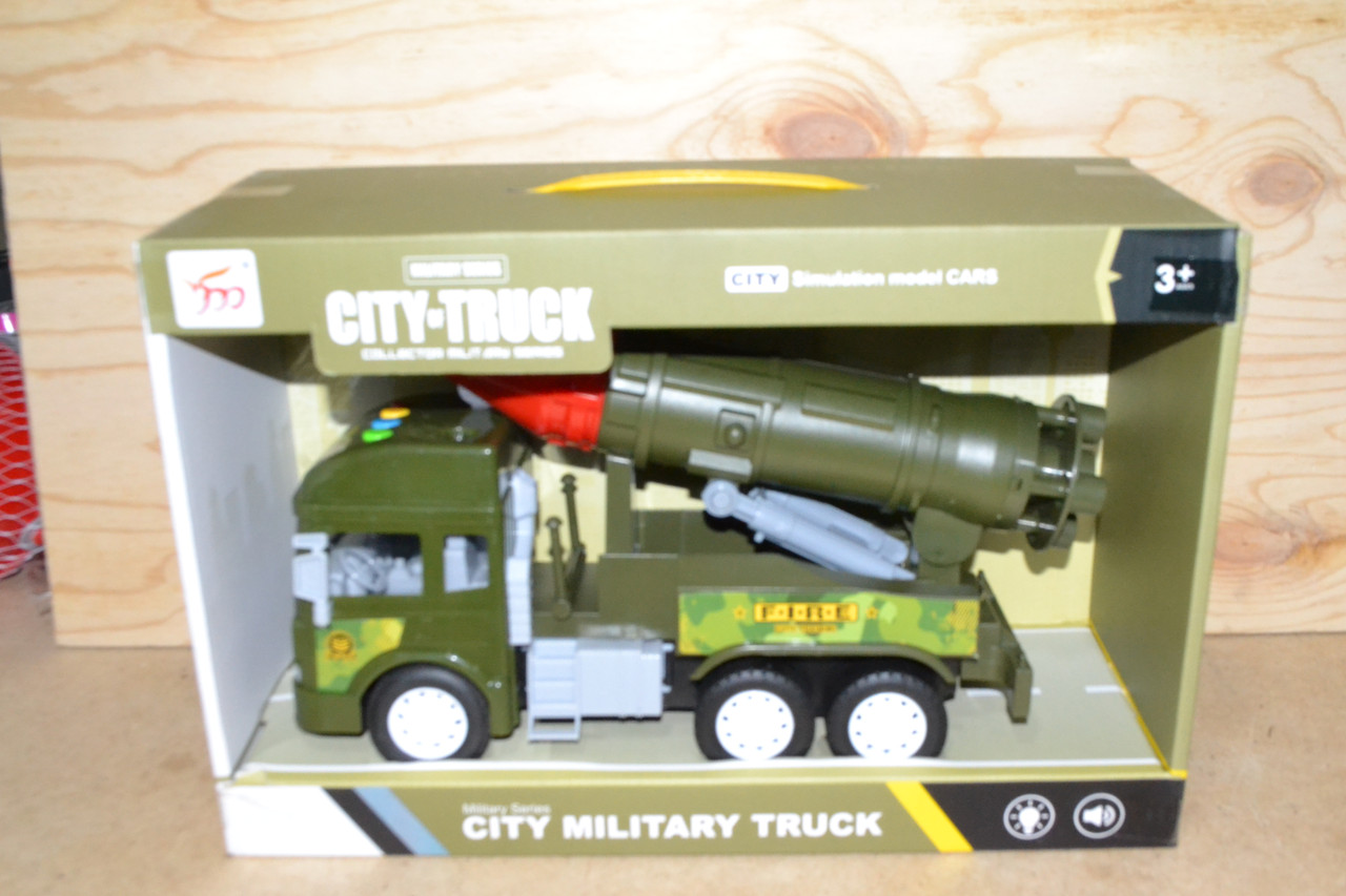 711-1/2 City truck военный трейлер с ракетой 4 функции,звук 34*23см - фото 2 - id-p91428609
