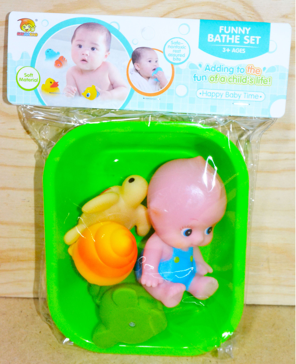BL588-5 Funny bath set пищалки в ванночке малыш +3 морских жив в пакете 26*17см
