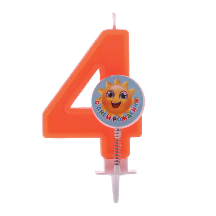 Свеча в торт цифра "4"