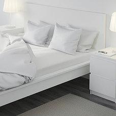 Простыня натяжная ДВАЛА белый 160х200 см ИКЕА, IKEA, фото 2